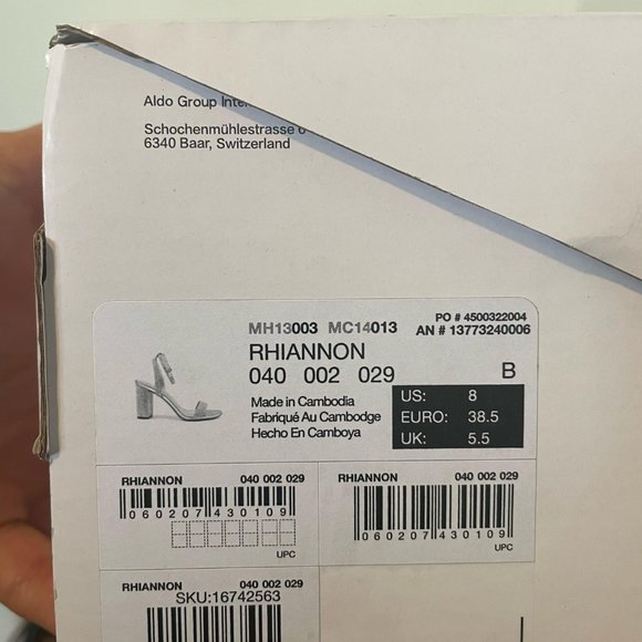 Aldo Rhiannon Strapy Sandal Silver Sparkly size 8 - Picture 4 of 4